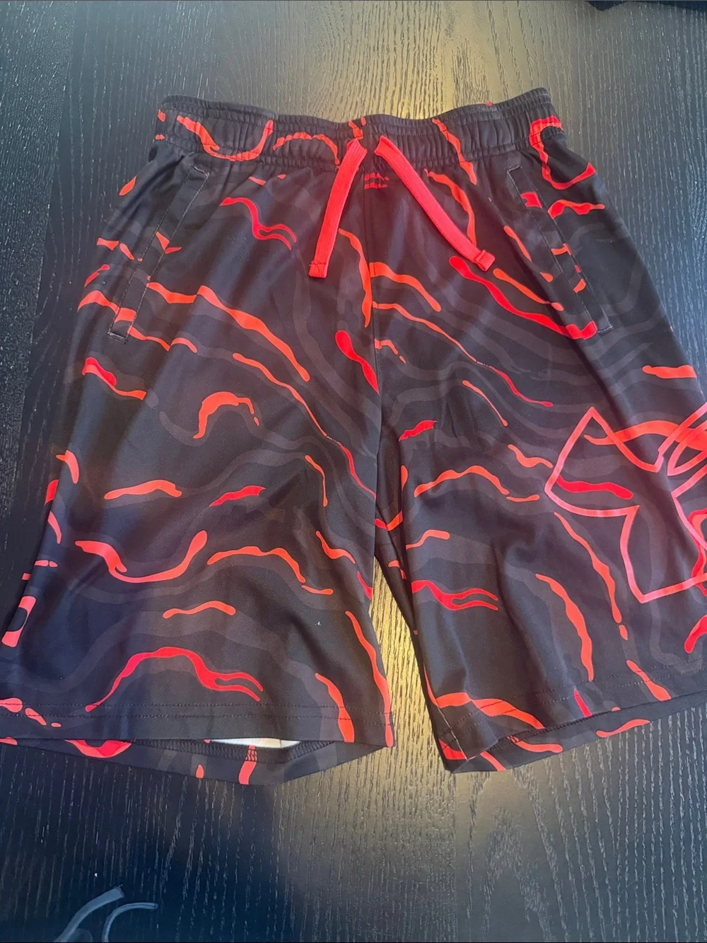 Under Armour Black Tee and Black with Red Pattern Set